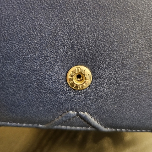 💙 Christian Dior Diorama Navy Blue Leather Compact Wallet - Picture 11 of 11